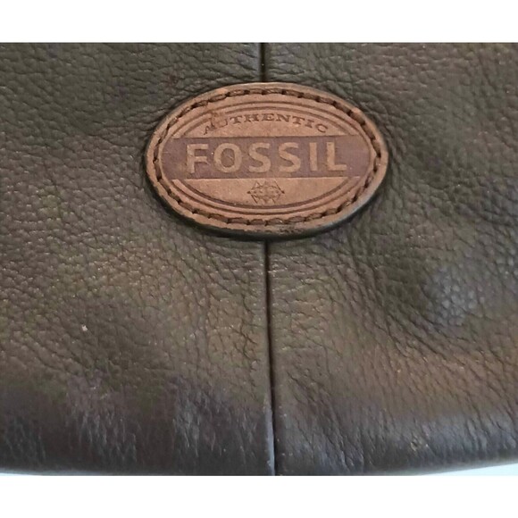 Fossil Morgan Traveler Brown Pebbled Leather Crossbody Lg Messenger Bag - Picture 8 of 11
